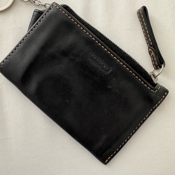 COACH Black Leather Coin Purse - Picture 2 of 6
